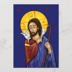 Agradecimento Cartão de Ícone de Cristo o Bom Pastor (Grande)