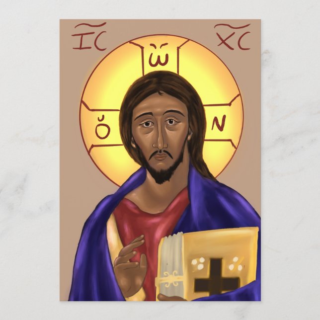 Agradecimento Cartão de Ícone de Papel de Cristo (Frente)