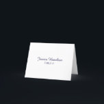 Agradecimento Cartão de Identificação com Letra Azul-Marinho com<br><div class="desc">Um simples cartão de lugar com caligrafia elegante e escolha de refeição. Ótimo para casamentos,  festas de noivado ou qualquer outra ocasião especial. Ofereço um serviço de personalização. Se tiver alguma dúvida ou pedido especial,  por favor,  sinta-se à vontade para entrar em contato comigo pelo chat.</div>