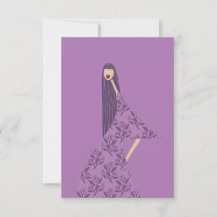 Agradecimento Cartão de Ilustração de Moda Floral Feminina Glamu