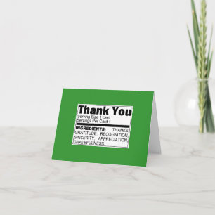 Agradecimento Cartão de Ingredientes Verde Obrigado