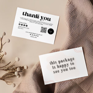 Agradecimento Cartão de Inserção do Pacote para Pequenas Empresa