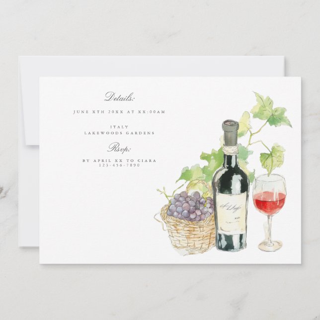 Agradecimento Cartão de Janto italiano de ensaio de cor aquosa d (Verso)