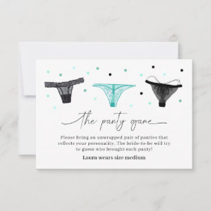 Agradecimento Cartão de Jogo de Cueca para Chá de Noiva de Roupa