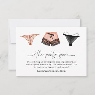 Agradecimento Cartão de Jogo de Cueca para Chá de Noiva de Roupa