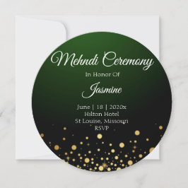 Agradecimento Cartão de Mehndi Verde Casamento Moderno Popular 