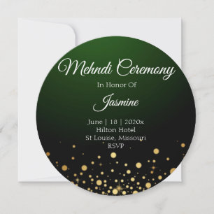Agradecimento Cartão de Mehndi Verde Casamento Moderno Popular