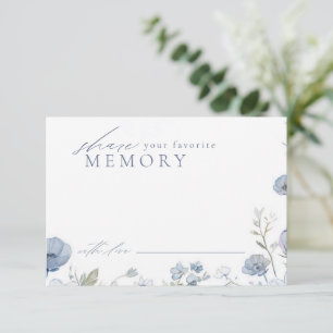 Agradecimento Cartão de Memória de Flor Silvestre Azul Elegante