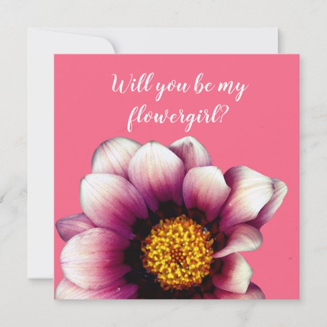Agradecimento Cartão de menina de flores Pink Flowe (Frente)
