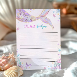 Agradecimento Cartão de Mensagem de Aniversário da Mermaid Tail