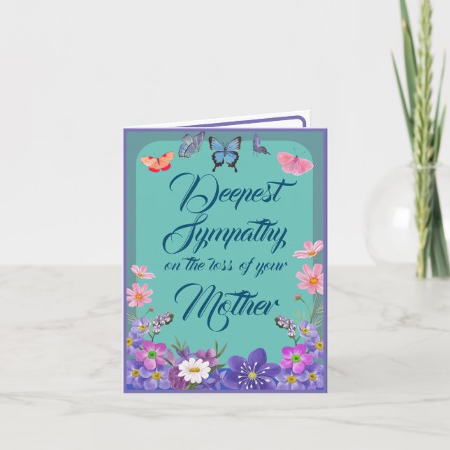 Agradecimento Cartão De Mensagem De Condolência Floral Por Perda (Frente)