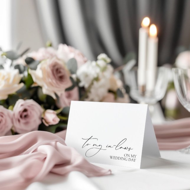 Agradecimento Cartão De Mensagem "Para Meus Leis No Meu Dia De C (To My In-Laws On My Wedding Day" Message Card)