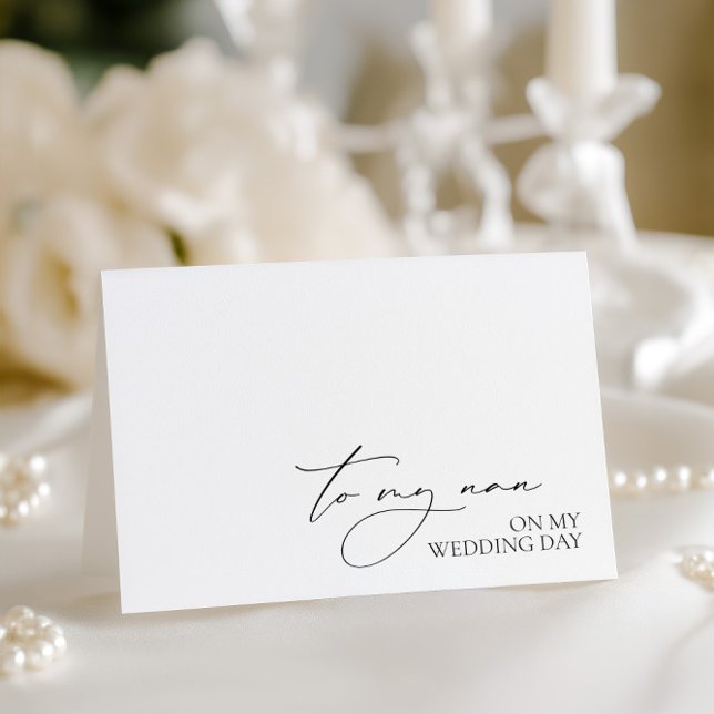 Agradecimento Cartão De Mensagem "Para O Meu Nan No Meu Dia De C (To My Nan On My Wedding Day" Message Card)