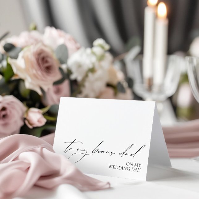 Agradecimento Cartão de Mensagem "Para O Meu Pai De Bônus No Meu (o My Bonus Dad On My Wedding Day" Message Card)