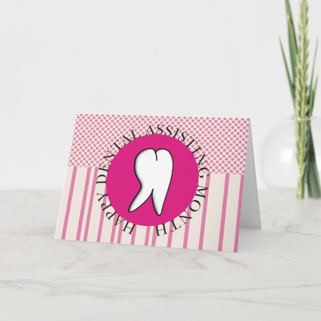 Agradecimento Cartão de Mês do Assistente Dental Feliz (Frente)