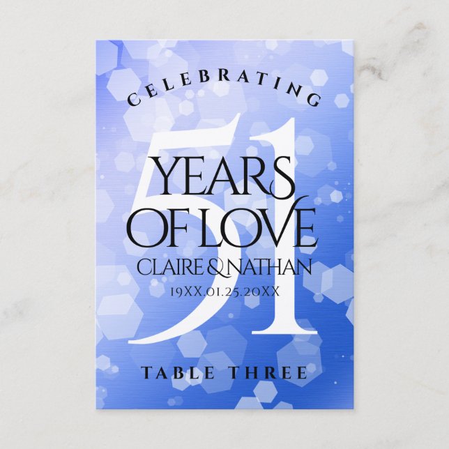 Agradecimento Cartão de Mesa de Aniversário de Casamento de Apph (Frente)