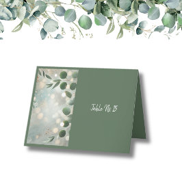 Agradecimento Cartão de mesa de Casamento Eucalyptus Verde Sage 