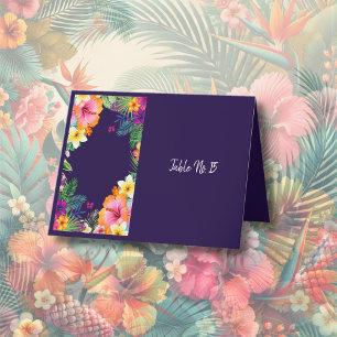 Agradecimento Cartão de mesa floral colorido do Havaí tropical