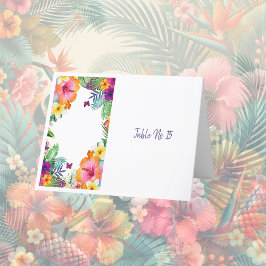 Agradecimento Cartão de mesa floral colorido do Havaí tropical