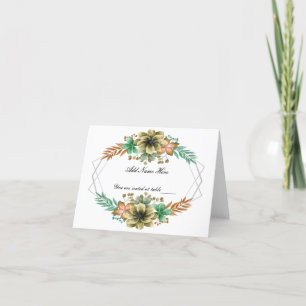 Agradecimento Cartão de Mesa Floral de Casamento Floral de Cor L