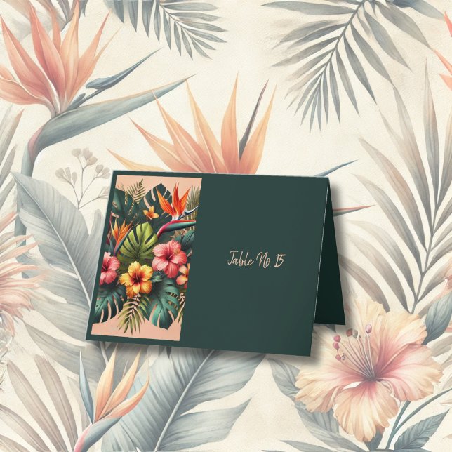 Agradecimento Cartão de Mesa Tropical Havaiano Exótico Colorido (Criador carregado)