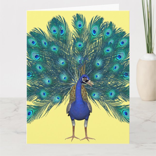 AGRADECIMENTO CARTÃO DE MORTE DE ANIVERSÁRIO DE PEACOCK ART BIG (Frente)