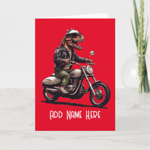 Agradecimento Cartão de Motociclista Dinossauro Personalizado