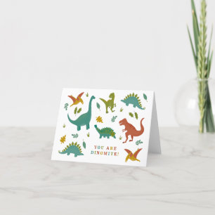 Agradecimento Cartão de Namorados Dinossauros Dinomite