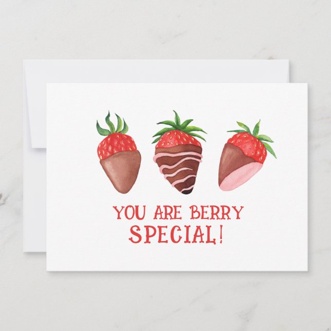 Agradecimento Cartão de Namorados Especial de Berry, Morango (Frente)