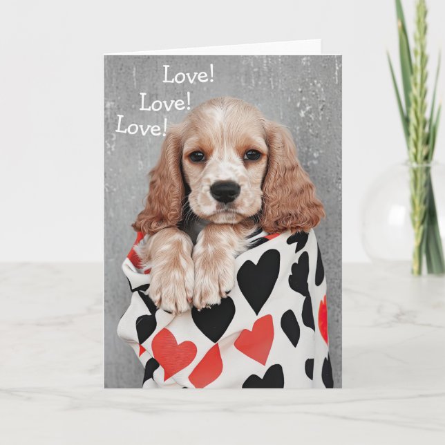 Agradecimento Cartão de Namorados para cães do Cocker Spaniel (Frente)