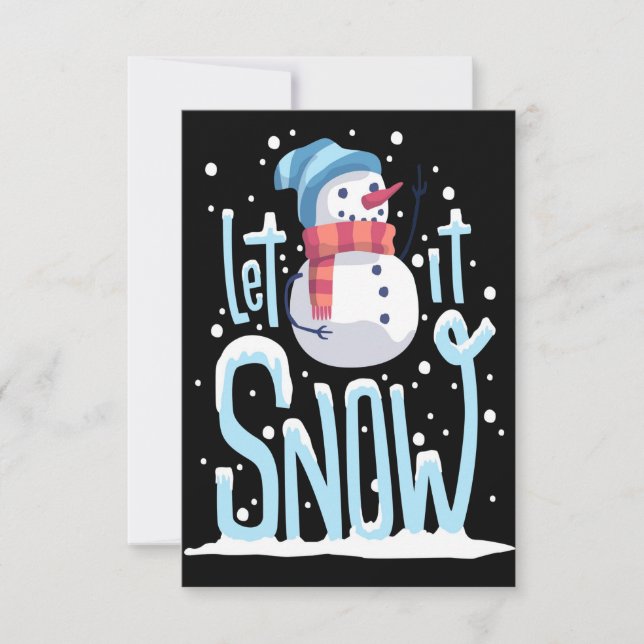 Agradecimento Cartão de Natal animado para Neve (Frente)