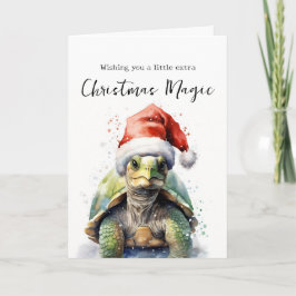 Agradecimento Cartão de Natal Aquarell Tortoise Exótica