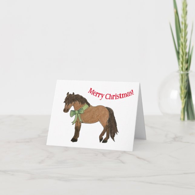 Agradecimento Cartão de Natal Bay Pony (Frente)