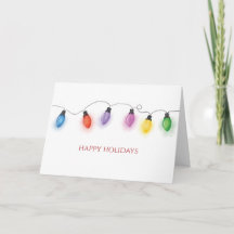 Cartão de Natal Colorido de Luzes Dobrável