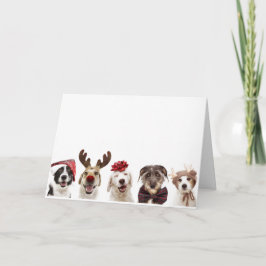 AGRADECIMENTO CARTÃO DE NATAL COM CÃES CELEBRANDO O NATAL