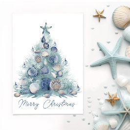 Agradecimento Cartão de Natal Costeiro Personalizável
