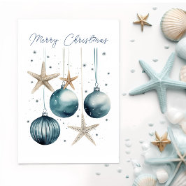 Agradecimento Cartão de Natal Costeiro Personalizável