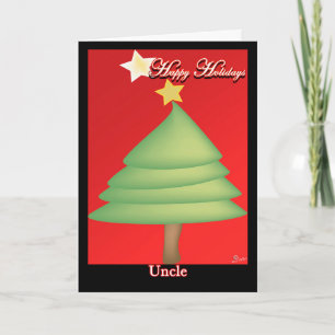 Agradecimento Cartão de Natal da Família Árvore Feliz Natal Tio
