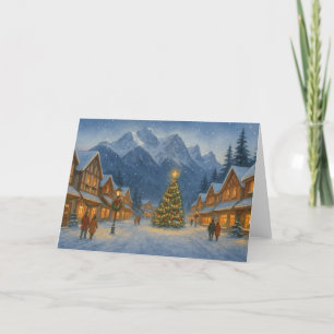 Agradecimento Cartão de Natal da Vila Snowy Mountain