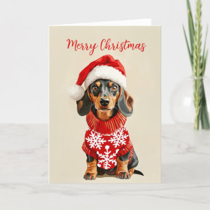 Agradecimento Cartão de Natal Dachshund