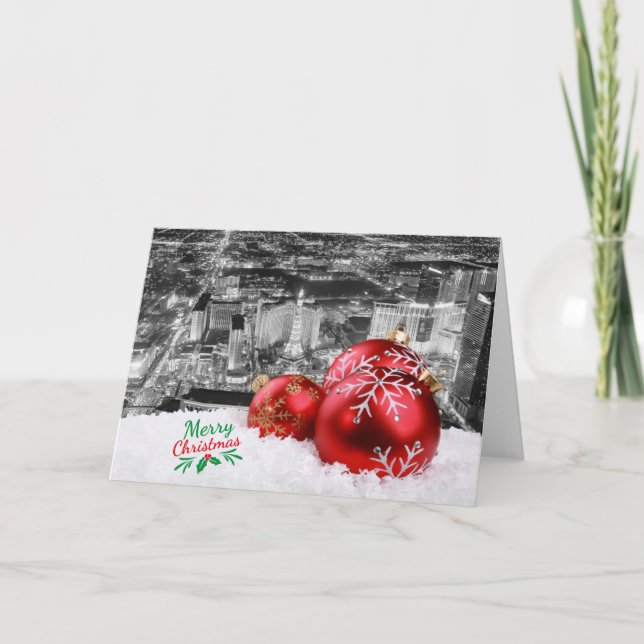 Agradecimento Cartão de Natal das Ornações Vermelhas de Las Vega (Frente)