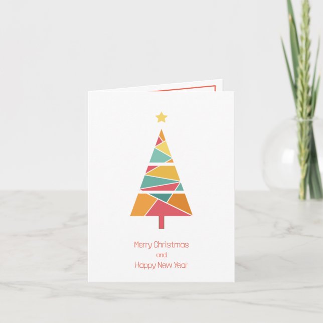 Agradecimento Cartão de Natal de árvore de Natal mínimo (Frente)
