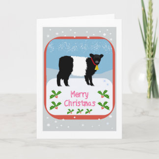 Agradecimento cartão de Natal de bezerro Galloway