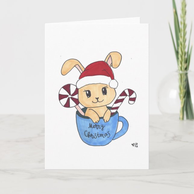 Agradecimento Cartão de Natal de Bunny (Frente)