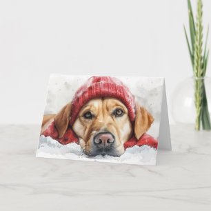 Agradecimento Cartão de Natal de Cachorro de Laboratório Fofo co
