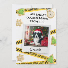 Agradecimento Cartão de Natal de Cachorro Engraçado Cena de Crim