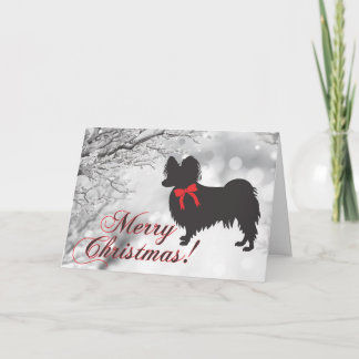 Agradecimento Cartão de Natal de Cachorro Papillon