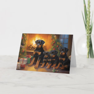 Agradecimento Cartão de Natal de cão rottweiler