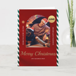 Agradecimento Cartão de Natal de Cara solteiro com Cachorro 5x7"