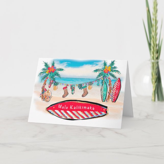 Agradecimento Cartão de Natal de Conselho Havaiano (Frente)